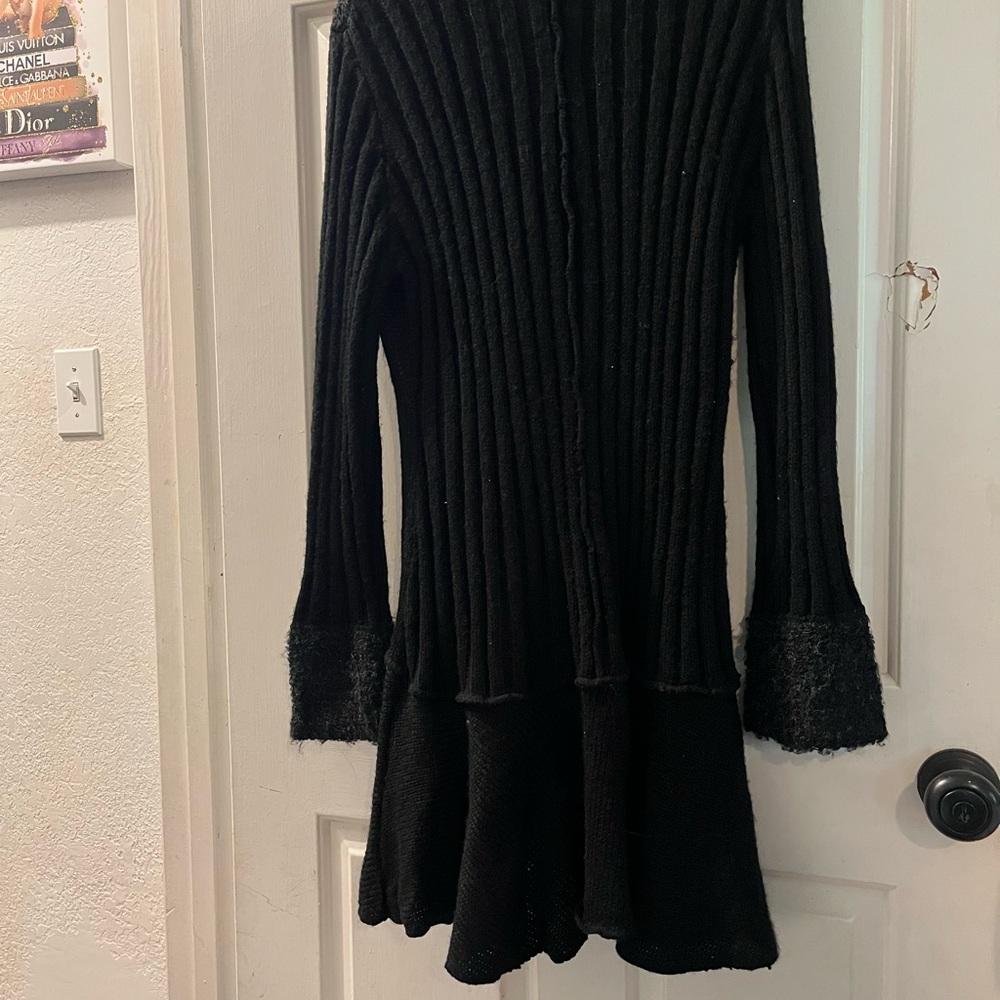 Anthropologie Black Sweater Coat - Picture 3 of 3